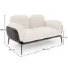 Buy 2-Seater Sofa - Upholstered in Bouclé Fabric - Greda White 61022 - in the UK