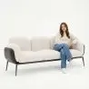 Buy 3-Seater Sofa - Upholstered in Bouclé Fabric - Greda White 61024 at MyFaktory