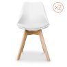 Buy Set of 2 Brielle Scandinavian design chair with cushion - Matt White 58740 - in the UK