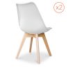 Buy Set of 2 Brielle Scandinavian design chair with cushion - Matt White 58740 in the United Kingdom