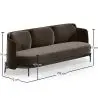 Buy Three-seat Sofa - Velvet Upholstery - Balga Taupe 61026 - in the UK