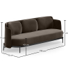 Buy Three-seat Sofa - Velvet Upholstery - Balga Taupe 61026 with a guarantee