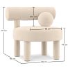 Buy  Armchair - Upholstered in Velvet - Fera White 60696 home delivery