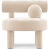 Buy  Armchair - Upholstered in Velvet - Fera Beige 60696 - in the UK