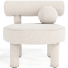 Buy Armchair - Upholstered in Bouclé - Fera White 60697 - in the UK