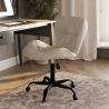 Buy Office chair upholstered in Bouclé fabric - Winka Black Frame White 61055 in the United Kingdom