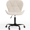 Buy Office chair upholstered in Bouclé fabric - Winka Black Frame White 61055 - in the UK