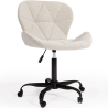 Buy Office chair upholstered in Bouclé fabric - Winka Black Frame White 61055 at MyFaktory