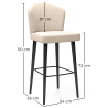 Buy Velvet Bar Stool - Modern and Premium Design for Restaurants, Hotels, and Homes - Luxe White 61585 - in the UK