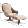 Buy Contemporary Upholstered Design Armchair with Footrest - Aletha White 61066 - in the UK