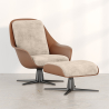 Buy Contemporary Upholstered Design Armchair with Footrest - Aletha White 61066 in the United Kingdom