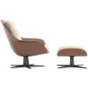 Buy Contemporary Upholstered Design Armchair with Footrest - Aletha White 61066 in the United Kingdom