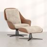 Buy Contemporary Upholstered Design Armchair with Footrest - Aletha White 61066 - in the UK