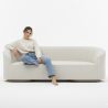 Buy 3/4 Seater Sofa - Upholstered in Bouclé Fabric - Treya White 60661 at MyFaktory