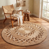 Buy Round Jute Rug - Boho Bali - 120 CM - Nylah Natural 61084 home delivery