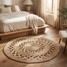 Buy Round Jute Rug - Boho Bali - 120 CM - Nylah Natural 61084 in the United Kingdom