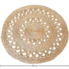 Buy Round Jute Rug - Boho Bali - 150 CM - Nylah Natural 61085 - in the UK