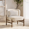 Buy Bouclé Fabric and Wood Armchair - Ebbe White 61135 at MyFaktory