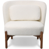 Buy Bouclé Fabric and Wood Armchair - Ebbe White 61135 - in the UK