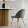 Buy Dining Chair - Upholstered in Velvet - Backrest with Pattern - Bennett Reddish orange 61146 in the United Kingdom