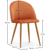 Buy Dining Chair - Upholstered in Velvet - Backrest with Pattern - Bennett Reddish orange 61146 in the United Kingdom