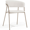 Buy Dining chair - Upholstered in Bouclé Fabric - Lona White 61148 - in the UK