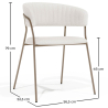 Buy Dining chair - Upholstered in Bouclé Fabric - Lona White 61148 - prices