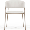 Buy Dining chair - Upholstered in Bouclé Fabric - Lona White 61148 - in the UK