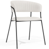Buy Dining chair - Upholstered in Bouclé Fabric - Lona White 61149 - prices