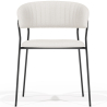 Buy Dining chair - Upholstered in Bouclé Fabric - Lona White 61149 - in the UK