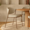 Buy Dining chair - Upholstered in Bouclé Fabric - Vara White 61150 in the United Kingdom