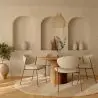 Buy Dining chair - Upholstered in Bouclé Fabric - Vara White 61150 - prices