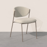 Buy Dining chair - Upholstered in Bouclé Fabric - Vara White 61150 - prices
