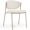 Buy Dining chair - Upholstered in Bouclé Fabric - Vara White 61150 at MyFaktory