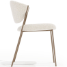 Buy Dining chair - Upholstered in Bouclé Fabric - Vara White 61150 with a guarantee
