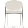 Buy Dining chair - Upholstered in Bouclé Fabric - Vara White 61150 - in the UK