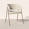 Buy Dining chair - Upholstered in Bouclé Fabric - Manar White 61152 - prices