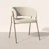 Buy Dining chair - Upholstered in Bouclé Fabric - Manar White 61152 - in the UK