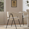 Buy Dining chair - Upholstered in Bouclé Fabric - Manar White 61153 - prices