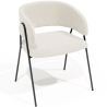 Buy Dining chair - Upholstered in Bouclé Fabric - Manar White 61153 in the United Kingdom
