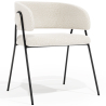 Buy Dining chair - Upholstered in Bouclé Fabric - Manar White 61153 at MyFaktory