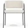 Buy Dining chair - Upholstered in Bouclé Fabric - Manar White 61153 - in the UK