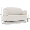 Buy 2/3-Seater Sofa - Upholstered in Bouclé Fabric - Munum White 61155 at MyFaktory