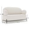 Buy 2/3-Seater Sofa - Upholstered in Bouclé Fabric - Munum White 61155 - prices
