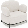 Buy Design armchair - Upholstered in bouclé fabric - Munum White 61156 in the United Kingdom