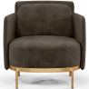 Buy Designer Armchair - Upholstered in Velvet - Hynu Taupe 60689 - in the UK