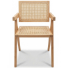 Buy Dining Chair in Cane Rattan - with Armrests - Leru Natural wood 61162 - in the UK