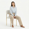 Buy Dining Chair - Upholstered in Bouclé Fabric - Ara White 61165 at MyFaktory