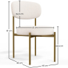 Buy Dining Chair - Upholstered in Bouclé Fabric - Ara White 61165 at MyFaktory