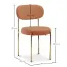 Buy Dining Chair - Upholstered in Velvet - Golden metal - Ara Orange 61166 - prices
